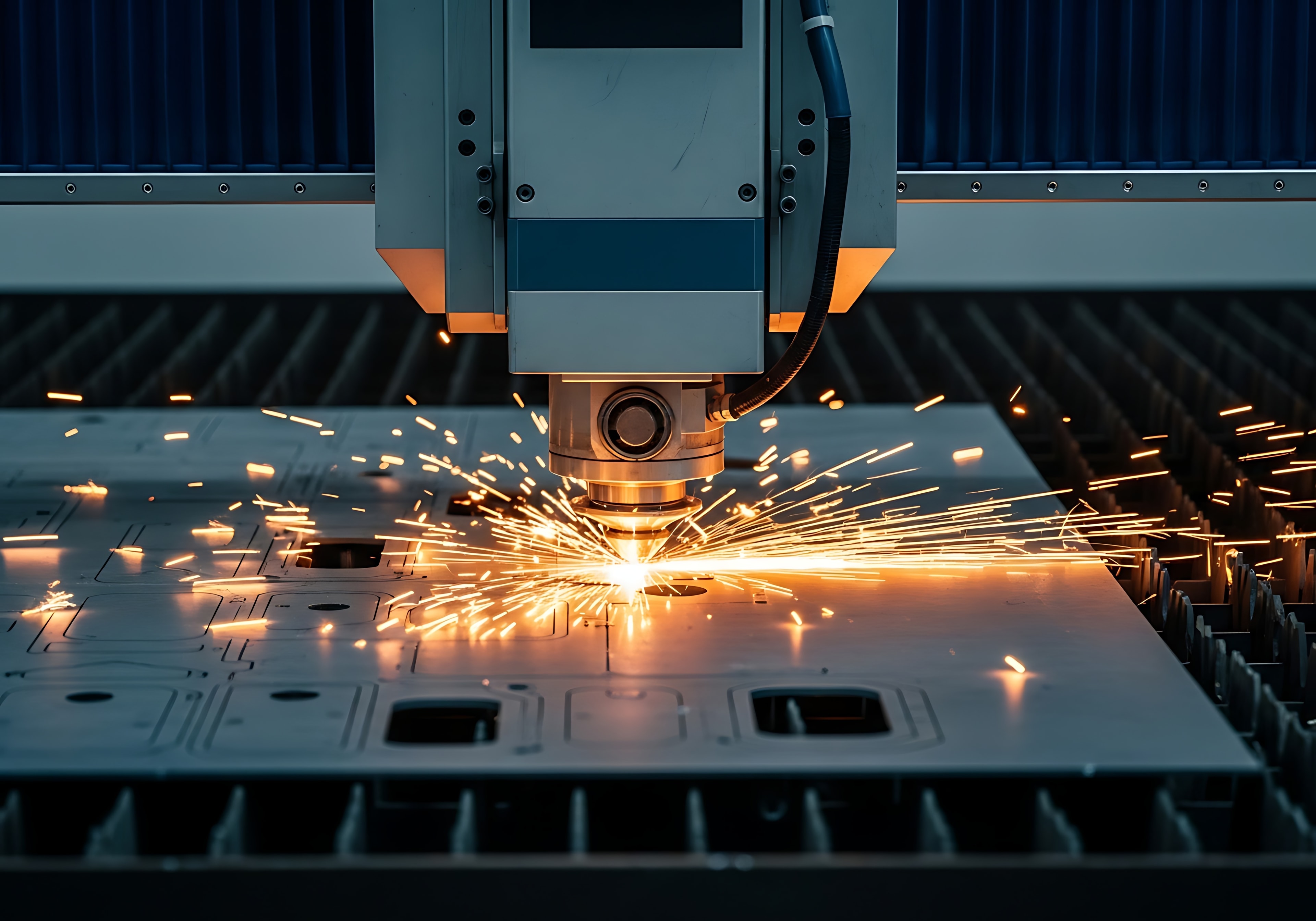 Precision sheet cutting process producing flat metal components with tight tolerances